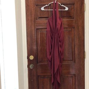 Sexy Fashion nova burgundy halter dress